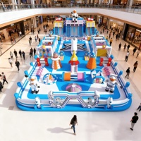 Parc de sport gonflable de qualité commerciale, grand château gonflable, aire de jeux rebondissante, imperméable, ignifuge, capacité de 100 personnes pour l'intérieur