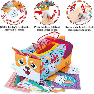 Jouets éducatifs précoces développement sensoriel enfants âge préscolaire apprentissage bébé boîte à mouchoirs en tissu <span class=keywords><strong>livre</strong></span> jouet - Product Image 3