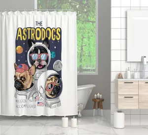 Hot Sale Animals Printed Waterproof Bath Curtain Bathroom Polyester High Quality Hotel Shower Curtain