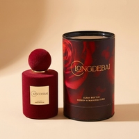 Flacon de parfum en verre floqué rond de luxe personnalisé OEM, 30 ml, 50 ml, 100 ml, flacon de parfum floqué avec boîte