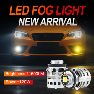 Faro <span class=keywords><strong>Antiniebla</strong></span> LED Superbrillante L1B 120W 13000lm Sistema de Iluminación Automotriz Versión Mejorada Luz Blanca y Amarilla para Toyota <span class=keywords><strong>Honda</strong></span> - Product Image 2