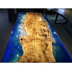 เฟอร์นิเจอร์ใหม่ โต๊ะเรซิ่นอีพ็อกซี่ใส โต๊ะบาร์เรซิ่นอีพ็อกซี่ ท็อปโต๊ะเรซิ่นอีพ็อกซี่สไตล์โมเดิร์น สำหรับห้องครัว ห้องรับประทานอาหาร - Product Image 1