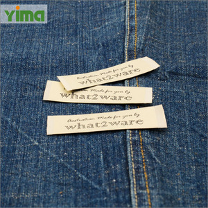 Wholesale custom universal folded fabric neck labels size labels 100 pcs one bag standard woven size tag for clothing