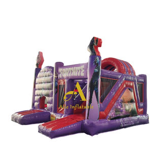 Château gonflable combiné extérieur de Fortnite 5 dans 1 avec la maison commerciale de rebond de glissière - Product Image 1