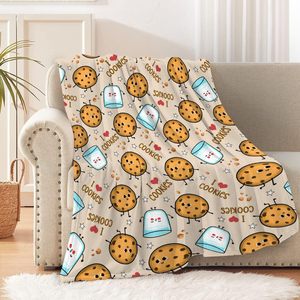 Couverture en flanelle à motif de biscuits de dessin animé, couverture de sieste super douce, lavable en machine, pour lit, canapé, impression personnalisée - Product Image 3