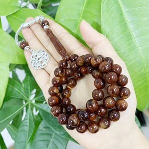 Rosario de resina Nuevo Rosario musulmán Material de resina natural Rosario de estilo árabe Pulsera Fábrica Cabello liso Cuentas de oración Musulmán - Product Image 5