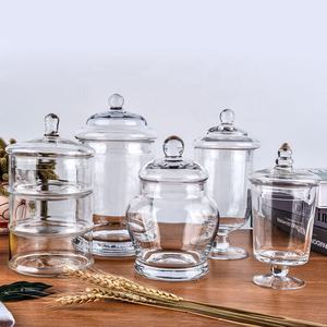 Personalizza il barattolo di <span class=keywords><strong>vetro</strong></span> per alimenti impilabile a 3 strati <span class=keywords><strong>vintage</strong></span> soffiato a mano - Product Image 4