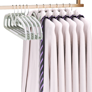 Không Gian Tiết Kiệm Nhựa Nhung Móc Với Kim Loại Móc Non-Slip Đổ Xô Cảm Thấy Móc Cho Áo Phù Hợp Với Váy Gói của Nhung Móc - Product Image 4