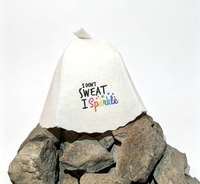 Chapeau de sauna en feutre 100% laine, broderie de lettres colorées amusantes, résistant à la chaleur, prévient les dommages aux cheveux, accessoire de bain spa