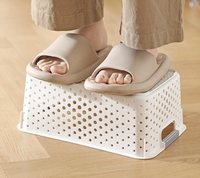 Boîte de rangement en plastique multi-usages avec poignées paniers de rangement en plastique imperméables durables et solides pour l'organisation de la maison