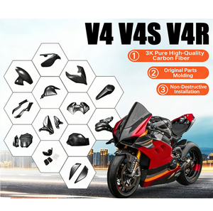 Carénage en fibre de carbone YUEBO pour <span class=keywords><strong>Ducati</strong></span> <span class=keywords><strong>Panigale</strong></span> <span class=keywords><strong>V4</strong></span>/V4R – Kit de garde-boue avant léger – Garantie six mois – Rétrofit/Amélioration - Product Image 1
