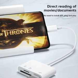 Lettore di Schede 3 in 1 <span class=keywords><strong>USB</strong></span> 2.0 Adattatore Tipo C per Schede <span class=keywords><strong>SD</strong></span> TF Lettore di Memoria <span class=keywords><strong>Convertitore</strong></span> OTG <span class=keywords><strong>USB</strong></span> Tipo C per Telefoni e Tablet Huawei Samsung - Product Image 2