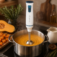 Mixeur plongeant électrique - Commande par bouton-poussoir, faible bruit, 2 vitesses, broyage de glace, boîtier en plastique, appareil de cuisine