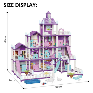 Jouet de villa 3D à faire soi-même pour enfants, jeu de simulation de meubles pour filles, maison de jeu miniature, accessoires de maison de poupée, meubles de maison de poupée, grande taille - Product Image 6