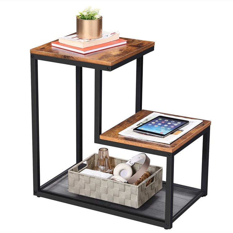 Деревенская небольшая мебель VASAGLE, набор журнального столика, современный прикроватный столик, деревянный прикроватный столик