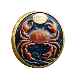 ストック CANCER 伝統的な金属亜鉛合金ダイキャストUVプリント記念コイン両面干支デザインコレクターズアイテム - Product Image 2