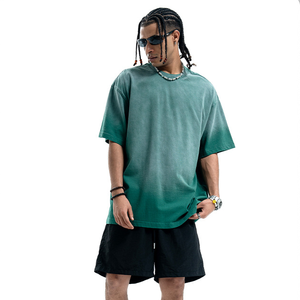 Camiseta Vintage para hombre, nuevo diseño, 100% algodón, tejido, temperatura termocrómica, cambio de Color, técnicas lavadas, camiseta con patrón sólido - Product Image 6