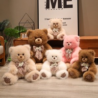 Ours en peluche Beyman de haute qualité, modèle ODM, avec nœud, en peluche longue, rembourrage en coton PP, taille 31-50 cm, cadeau unisexe pour fête
