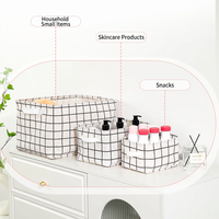 Panier de rangement pliable en toile avec poignée, grande capacité pour jouets, cosmétiques, linge