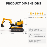 Promo Panas 2026 Excavator Elektrik Anak 12V12AH 555*2 Motor Ukuran Besar Remote Control Mainan Mobil Konstruksi Penggali untuk Balita