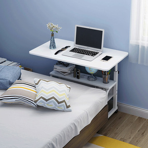 家用卧室或宿舍简易可移动电脑桌金属床头柜轻松升降懒人学生桌 - Product Image 6