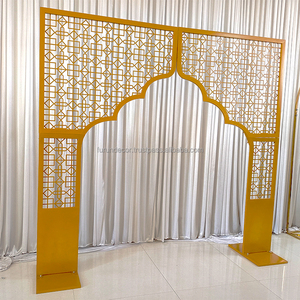 Furun Luxury Wedding Arch Square Soporte de fondo de acero inoxidable para eventos y decoración de escenario de fiesta - Product Image 5