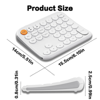 JOMAA Keypad Numerik Nirkabel Isi Ulang 2.4G+BT Dual-Mode Multi-Perangkat 36-Tombol untuk PC/Laptop/Tablet