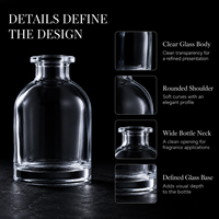 Bouteille en verre de luxe minimaliste de haute qualité 100 ml, flacon épais vide pour diffuseur à bâtonnets d'huiles essentielles et parfum de voiture