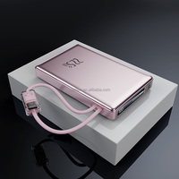 Batterie externe rechargeable ultra-mince haute capacité 10000 mAh, charge rapide 22,5 W, banque d'alimentation portable avec écran LED et câbles intégrés
