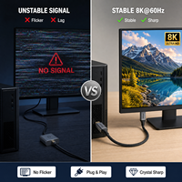 Câble adaptateur DP vers HDMI mâle-mâle avec conducteur en cuivre nu et gaine tressée en nylon pour ordinateur portable, moniteur, HDTV