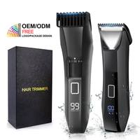 Tondeuse à cheveux électrique PRITECH Wet & Dry, étanche IPX7, tondeuse corporelle pour homme, poignée ergonomique antidérapante, tondeuse sans fil