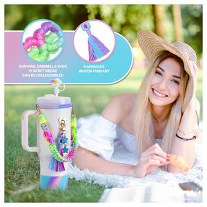 Set di Accessori per Tumbler da 40Oz, 30Oz, 20Oz, Regalo per Ragazze Adolescenti, Decorazioni per Tumbler con Manico, Cannuccia Arcobaleno e Toppe - Product Image 2