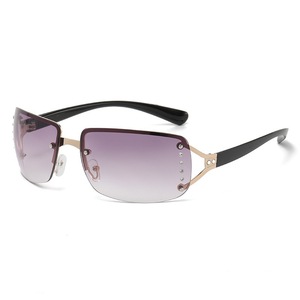 <b>Square</b> Rimless <b>Sunglasses</b> Mirror Lenses UV400 Y2K Style Women Accessories - Product Image 3