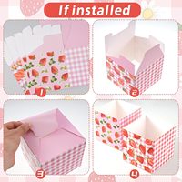 12 pièces de centres de table en forme de fraise, boîtes de décoration de fête, boîtes à fleurs en forme de fraise pour anniversaire, baby shower, mariage