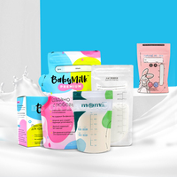 Échantillon Gratuit : Sachets Réutilisables Imprimés pour Lait Maternel, Pochettes Autoportantes Sans BPA pour Aliments Bébé, Sacs de Stockage de Lait Maternel