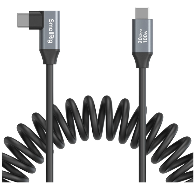 Small Rig 4792 USB-C (Straight) to USB-C (Angled) Coiled Data Cable