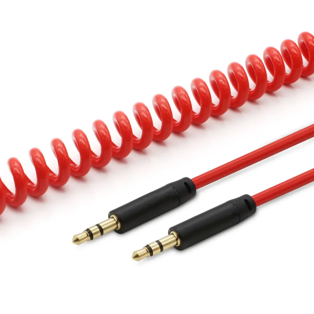 Kabel Audio 3.5Mm Melingkar, Kabel Aux 3.5Mm Kompatibel dengan iPhone, iPad, Samsung, dan Perangkat Port Colokan DC 3.5Mm Lainnya