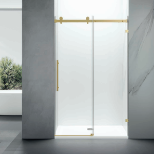 Personalizzabile separato asciutto-bagnato vetro temperato da 3/8 pollici 5/16 oro incorniciato partizione bagno regolabile passeggiata <span class=keywords><strong>in</strong></span> schermo doccia - Product Image 3