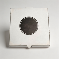 Boîte à pizza jetable en carton blanc pliable et robuste SP3245, prête pour l'impression de marque, pour la restauration rapide