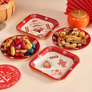 Plato de papel desechable grueso para el Festival de Primavera, para la Bendición del Dios de la Fortuna, para Año Nuevo, para pícnic, para frutos secos, para uso doméstico - Product Image 3