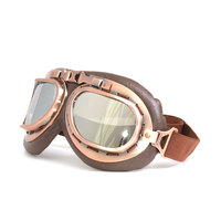 Demi-casque de moto Lunettes d'aviateur vintage Lentilles photochromiques Pilote sur les casques