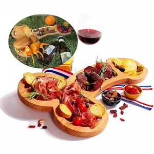 Planche à apéritif rectangulaire en bois massif de 1,2 cm d'épaisseur, plateau de présentation alimentaire, plateau à <span class=keywords><strong>fromage</strong></span> et charcuterie, plateau de service de cuisine - Product Image 5