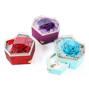Nuevo producto 2024 regalos del día de San Valentín flor eterna para siempre T rosa en forma de corazón caja de Rosa acrílica para el mejor amigo - Product Image 6