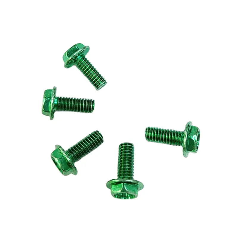 Aluminum Anodized Hexagon Flange Phillips Head Screw Green LED Energy-saving Lamp Plastic Head Ground Wire Screw