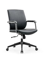 Chaise de bureau exécutive moderne en cuir PU, cadre en PP, rotation à 360° °   Base pivotante avec dossier fixe et repose-pieds solide pour bureau à domicile