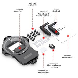 <span class=keywords><strong>Coque</strong></span> de protection <span class=keywords><strong>universelle</strong></span> étanche IP68 pour la photographie sous-marine, pour smartphones et accessoires GoPro Hero Black - Product Image 4