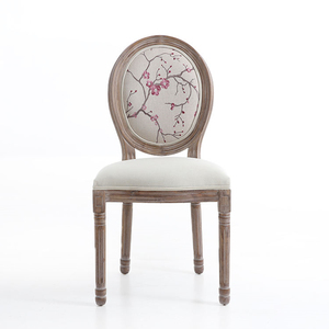 <span class=keywords><strong>Chaise</strong></span> de <span class=keywords><strong>salle</strong></span> à <span class=keywords><strong>manger</strong></span> en bois de style antique <span class=keywords><strong>Louis</strong></span> <span class=keywords><strong>XV</strong></span> avec tissu en coton imprimé fleur de prunier rouge pour <span class=keywords><strong>salle</strong></span> de bain ou parc d'appartement - Product Image 6