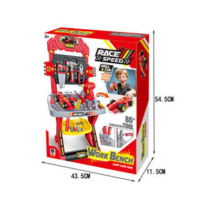 Nouveauté : Ensemble de jouets d'outils de jeu 86 pièces + établi avec voiture de course de formule et perceuse électrique, jouets d'imitation pour enfants - Product Image 6