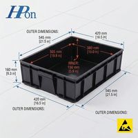 Boîte de transport antistatique robuste HAOPUTON 545*420*160 avec couvercle verrouillable pour SSD, RAM et composants électroniques (logistique)