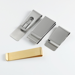 <span class=keywords><strong>Clip</strong></span> à billets en acier inoxydable personnalisé avec logo gravé au laser, porte-stylo et marque-page pour homme, pour portefeuille fin - Product Image 1